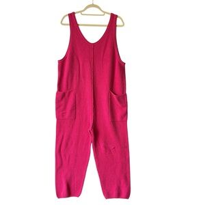 Free People Beach Hailee sweater jumper Large pink Sleeveless knit jumpsuit
